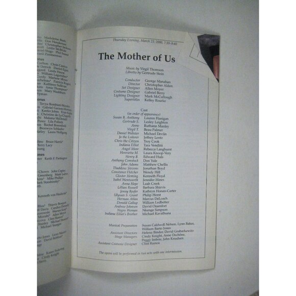 New York City Opera Stagebill March 2000 The Mother Of Us - Picture 4 of 6